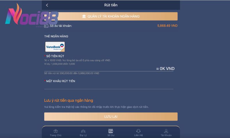 Bắn cá online - Thưởng siêu KHỦNG khi chơi bắn cá trực tuyến tại Noci88 7 Hướng dẫn rút tiền Noci88 nhanh chóng, dễ dàng với vài thao tác đơn giản